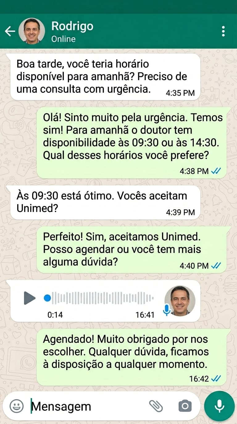 Conversa real do DocAssist com paciente